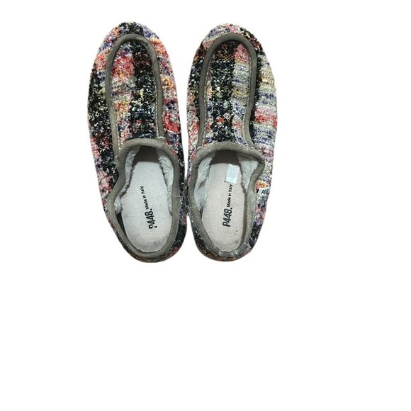 P448 Bubble Slip On Sneakers Sz 9 / 39 | Colorful Woven Patchwork Italy Designer - Picture 9 of 10